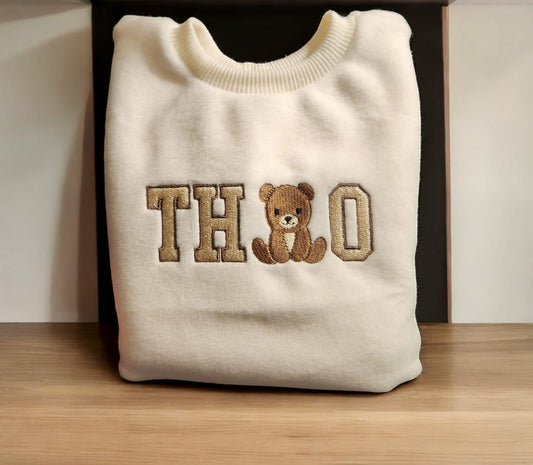 Teddy Bear Embroidered Sweatshirt