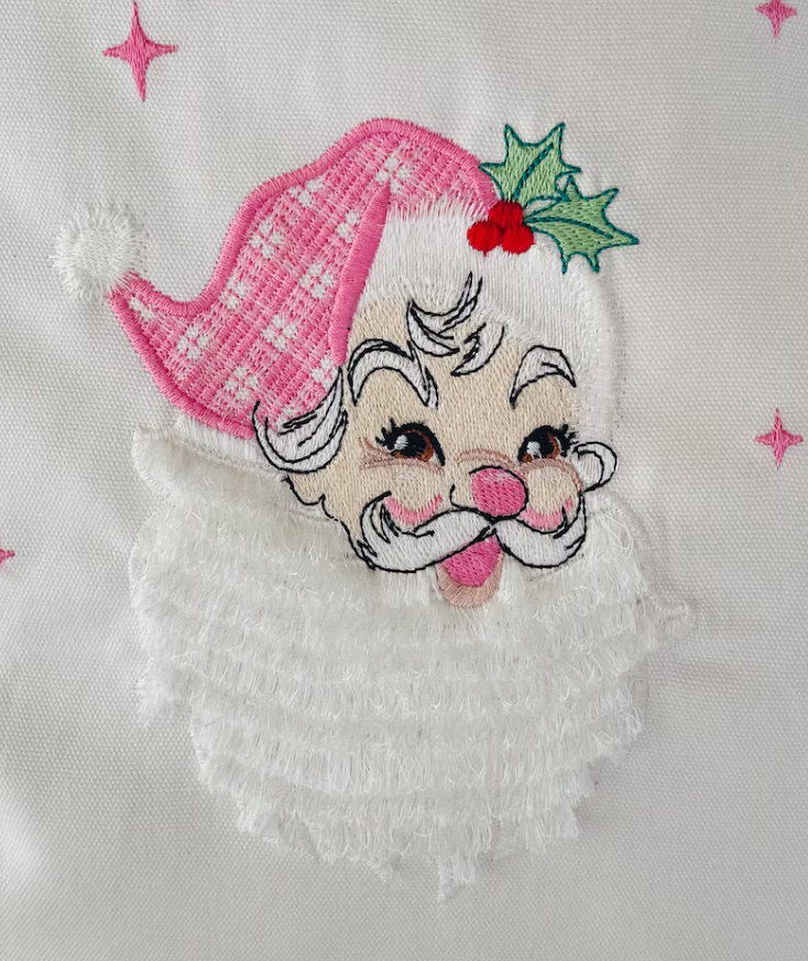 Pink Santa Embroidered Sweatshirt