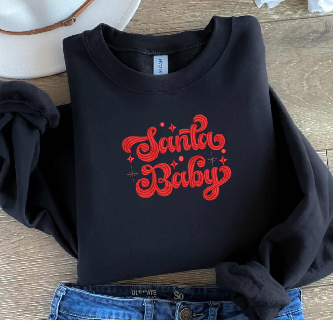 Santa Baby Embroidered Sweatshirt